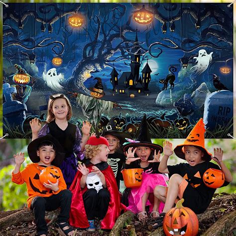 Buy హాలోవీన్ డెకరేషన్ బ్యాక్ డ్రాప్, స్పూకీ ఫారెస్ట్ స్కేరీ స్మశానవాటిక ...