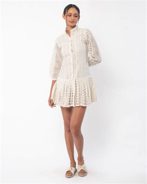 Schiffli button dress – Puneetkapoorlabel