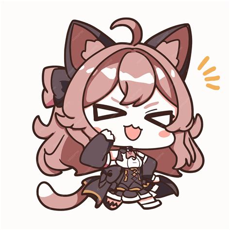 Premium Vector | Neko girl japan cute chibi kawaii sticker png digital ...