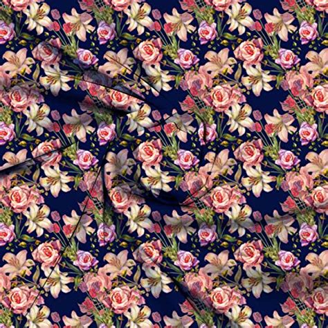 Buy Chlamys Women Floral Printed Crape Unstiched Fabric 44" x-2.5 mts ...