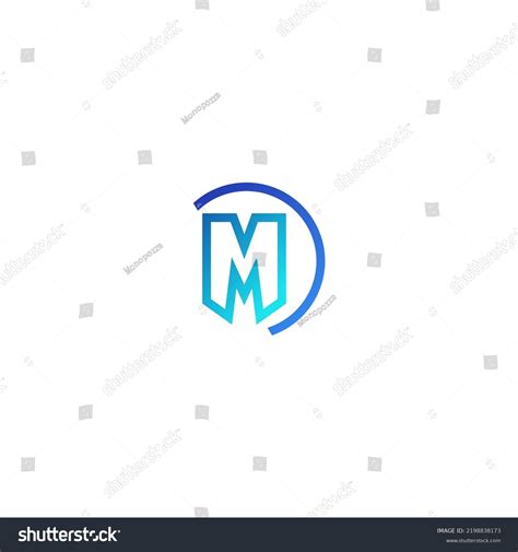 Blue Letter M Logo Semicircle Symbol Stock Vector (Royalty Free ...