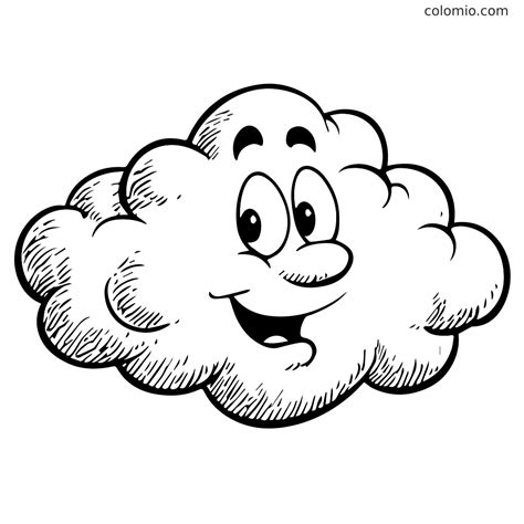 Cloudy Coloring Page Cute Cloud Coloring Page PNG Transparent Images