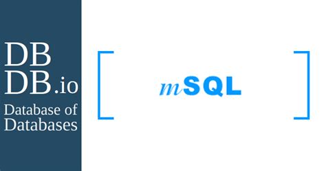 Image result for mSQL Data Base