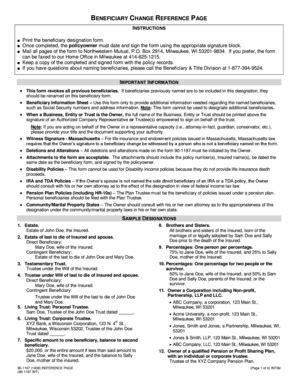 Fillable Online 90-1197INT Designation of Beneficiaries by Owner for ...