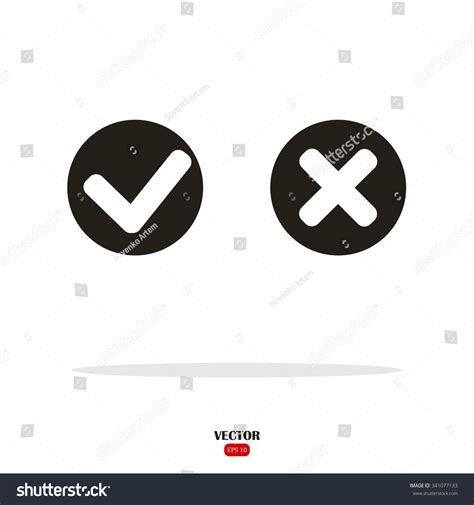 Check Mark Yes No Vector Icon Stock Vector (Royalty Free) 341077133 ...