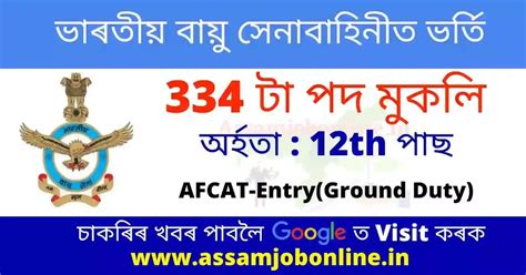 Indian Air Force AFCAT (02/2021) Recruitment 2021 – 334 Vacancy