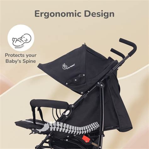 Ginny and Johnny Black Grey Twin Stroller with Compact Fold - R for Rabbit