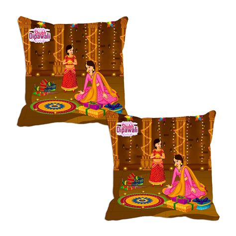 Buy PRACHIT Set of 2 Square Cushion Covers, 12x12 inch Cushion Covers ...