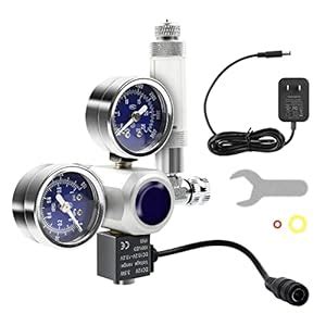 ZUYIYI Aquarium CO2 Regulator,Big Dual Gauges Display,12V DC Solenoid ...