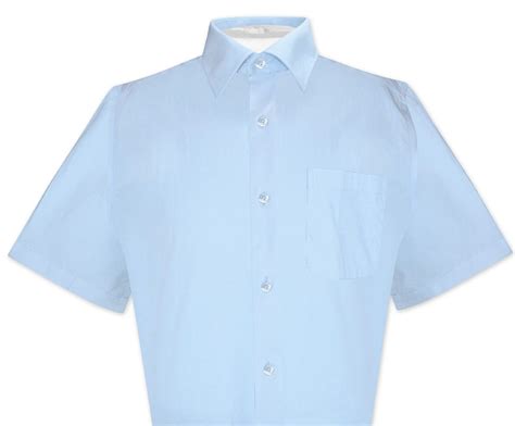 Powder Blue Mens Short Sleeve Dress Shirt | Biagio 100% Cotton Shirt