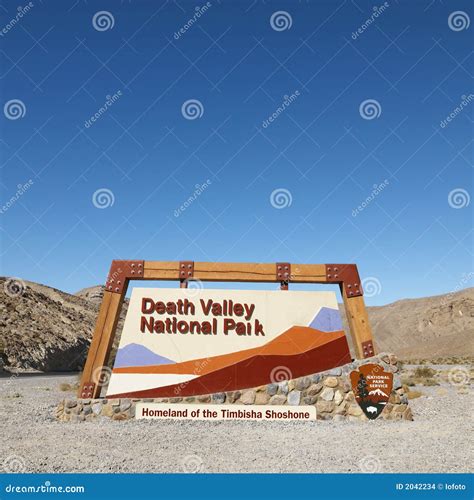 Death Valley National Park Sign. Stock Photo - Image of california ...