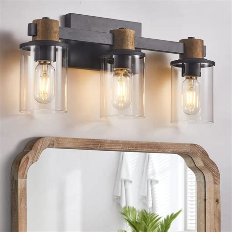 Buy DADUL Farmhouse Bathroom Light Fixtures, Rustic Antique Wooden ...