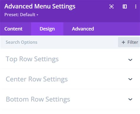 Image result for Advanced Menu