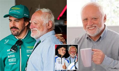 Pictured: Meme sensation 'Hide the Pain Harold' poses with F1 drivers ...