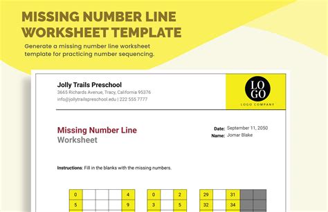 Missing Number Number Line Excel Worksheet 的图像结果