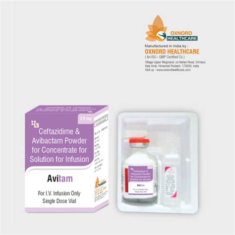 Ceftazidime 2gm + Avibactum 500mg Injection Oxnord Healthcare