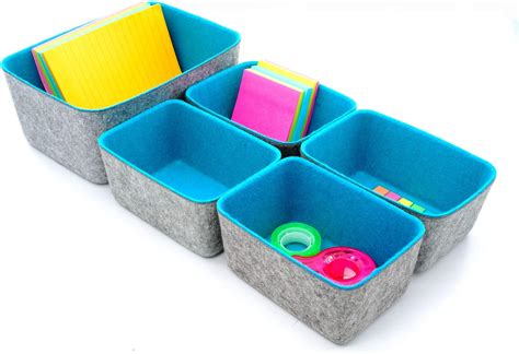 Buy Welaxy Desk Drawer Organizers deep Bins Office Felt Storage bin ...