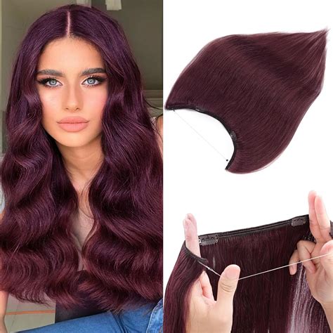 Amazon.com : Halo Hair Extensions Real Human Hair,Prokyvity Halo Hair ...