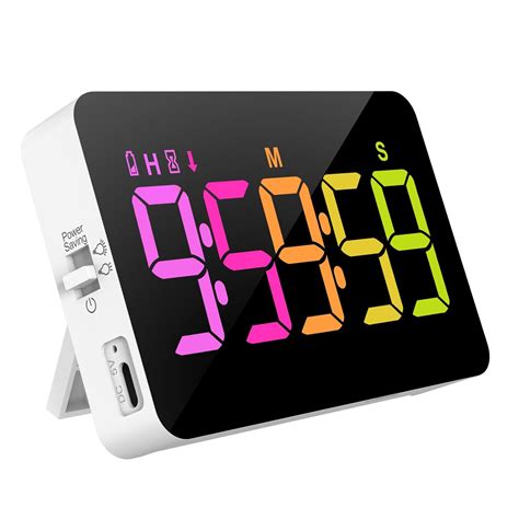 PERSUPER Kitchen Timer for Cooking, 10 RGB Color Changing Digital ...