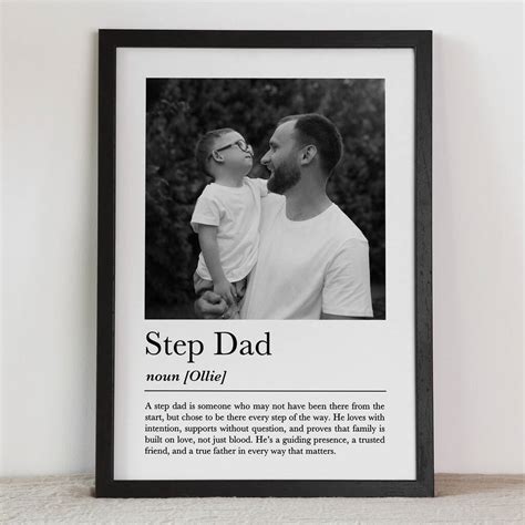 Personalised Step Dad Gift, Custom Stepdad Print By Woati