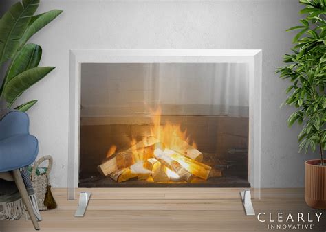 Tempered Glass Fireplace Screen for Office & Home | Clearly Innovative