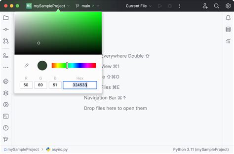 PyCharm Command Palette 的图像结果