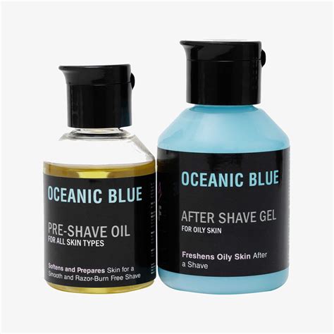 Shaving Kit: Pre-Shave Oil and After Shave - OCEANIC BLUE – PinkWoolf