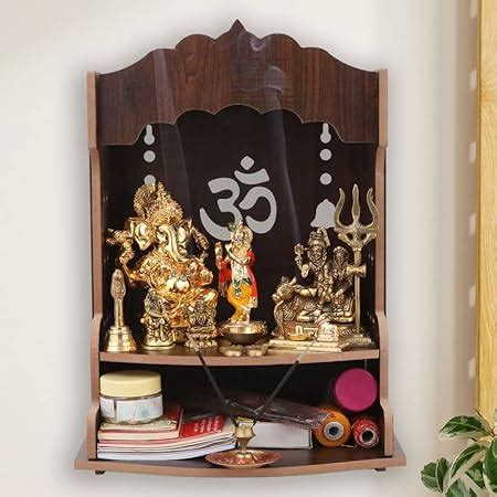 Heartily® Mangal Beautiful Wooden Pooja Stand for Home/Mandir for Home ...
