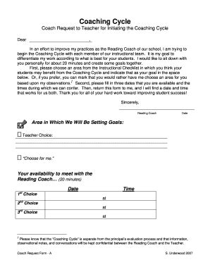Printable Instructional Coaching Forms - Fill Online, Printable ...