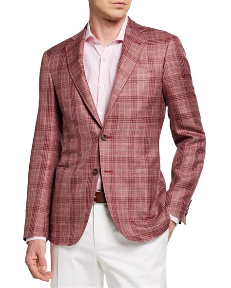 Canali Men's Washed Plaid Sport Jacket | Neiman Marcus
