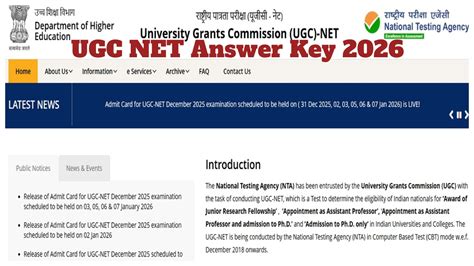 UGC NET Answer Key 2026 - Provisional Key Shortly at ugcnet.nta.ac.in ...