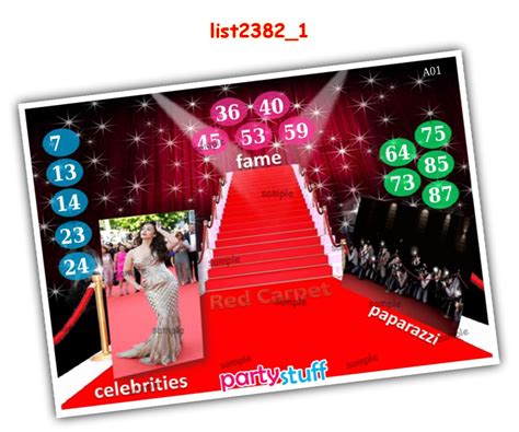 Red Carpet theme designs in Tambola Housie, Cards, Envelopes