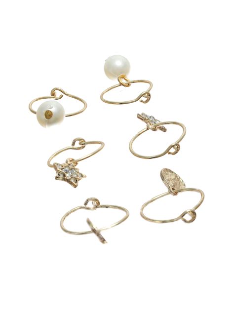 Prita Trendy Rose Gold Plated Pearl Drop Earring Set of 5 – Priyaasi