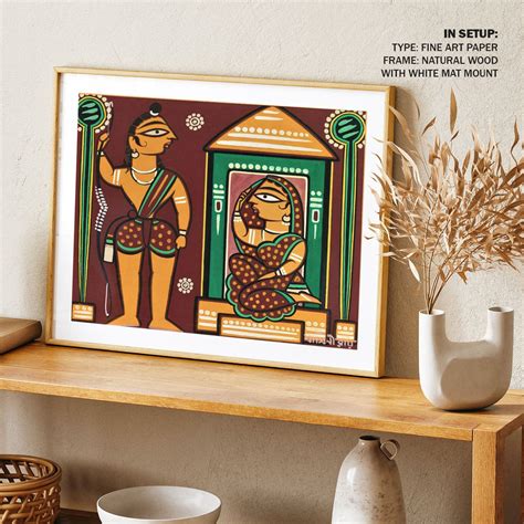 Rama and Sita Painting & Wall Art Print by Jamini Roy - Dessine Art