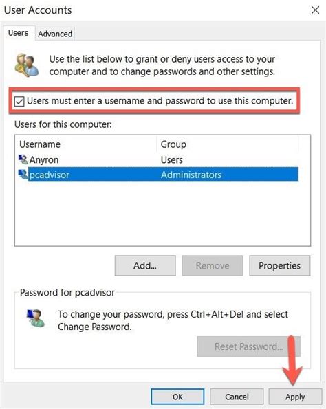 Remove Computer Password at Start Up 的图像结果