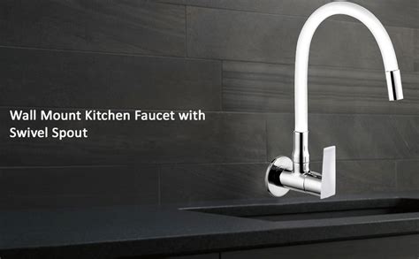 Adeptt Goldline Series AR-66 Wall Mount Kitchen Faucet with Swivel ...