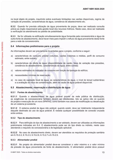 NBR 5626 - 2020 - | PDF