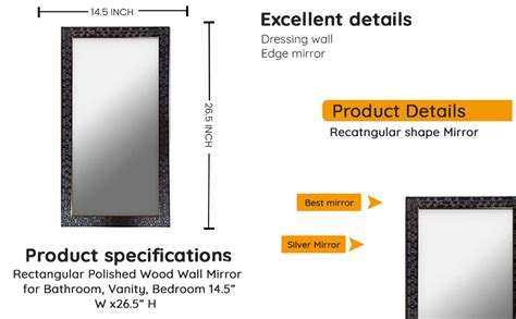 Buy SEVEN HORSES Wall Mirror/Dressing/Solid Black Water Resistant ...