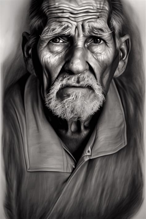 Old Man Face Sketch
