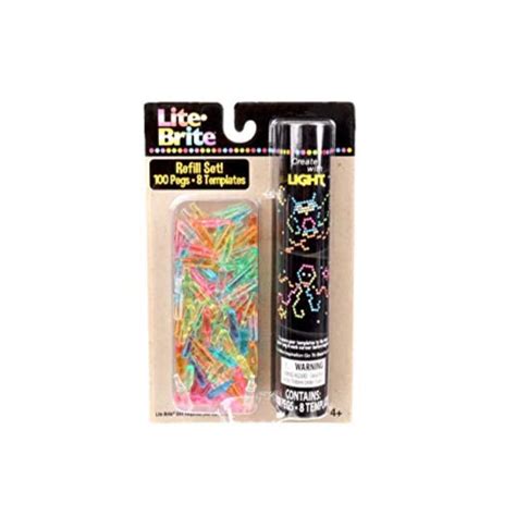 Buy Lite Brite - Peg and Template Refill Pack - 100 Pegs and 8 ...