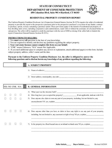 2019-2026 Form CT Residential Property Condition Disclosure Report Fill ...