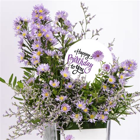 September Birthday Aster Flowers in Vase Delivery in Singapore - FNP SG