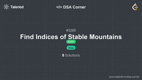 Find Indices of Stable Mountains - DSA Problem | Talentd