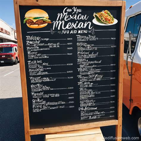Mexican Food Truck Menu Board | Stable Diffusion Online