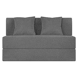Dr Smith Sofa (2 -Seater - 4x6-Feet) Sofa Com Bed/Mattress -Jute Fabric ...