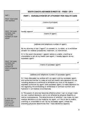 Fillable Online South Dakota Medical Power of Attorney Form - Wikiforms ...