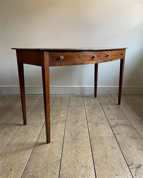 Antique side table, bowfront side table, mahogany side table, two ...