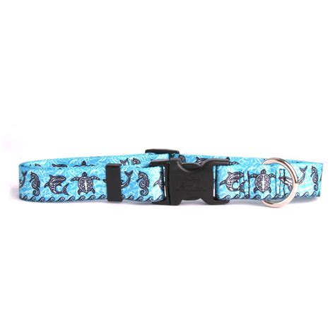 Buy Yellow Dog Design Tribal Seas Blue Dog Collar with Tag-A-Long ID ...
