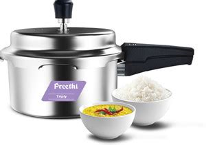 Preethi 2.5L Triply Outerlid Pressure Cooker with Spill Splash Shield ...
