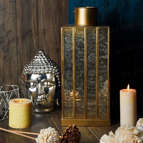 Buy Vintage Antique Gold Mercury Glass Candle Lantern Online in India ...